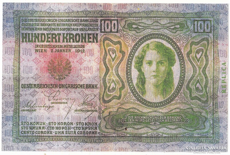 Ausztria REPLIKA 100 korona  1912
