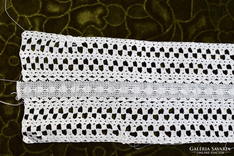 Crochet lace shelf decoration, drapery curtain tablecloth lace strip ribbon 65 x 11 cm