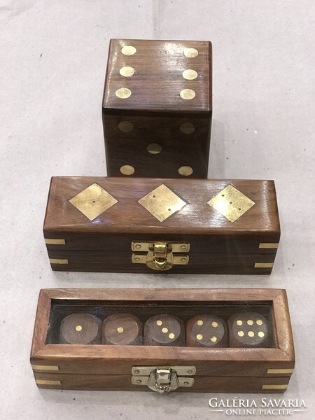 Wooden copper box dice game