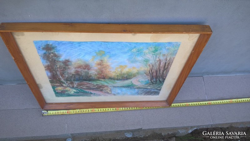 (K) Régi festmény szignóval  52x42 cm kerettel