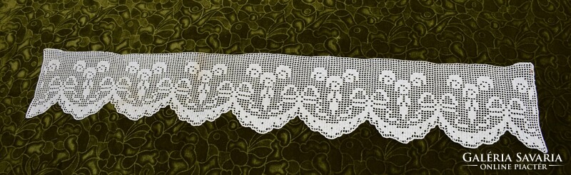 Crochet lace shelf decoration, drapery curtain tablecloth lace strip ribbon 103 x 16 cm