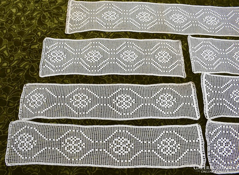 Crochet lace shelf decoration, drapery curtain tablecloth lace strip ribbon 7 pcs. 50 X 16cm 4pcs -83x16cm