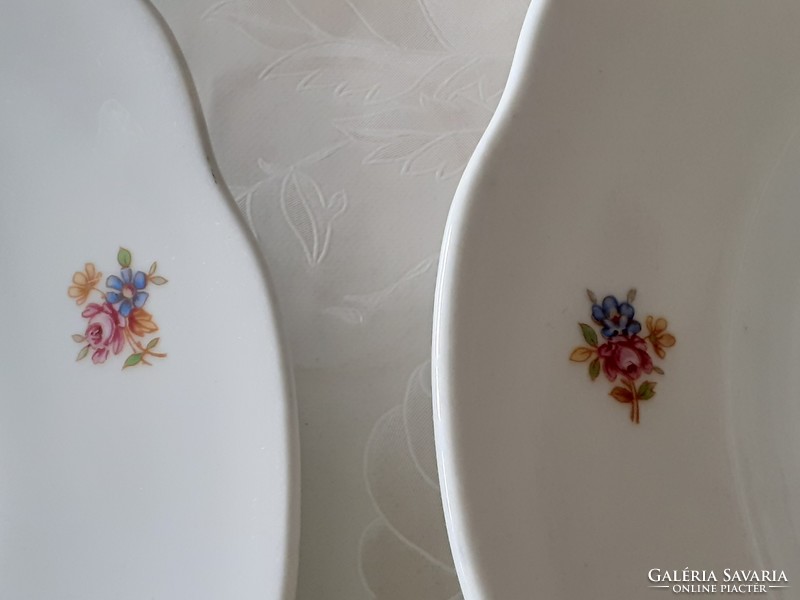 Old Zsolnay porcelain deep plate with flowers 2 pieces