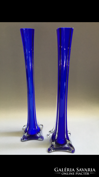 Kobaltkék üveg váza párban