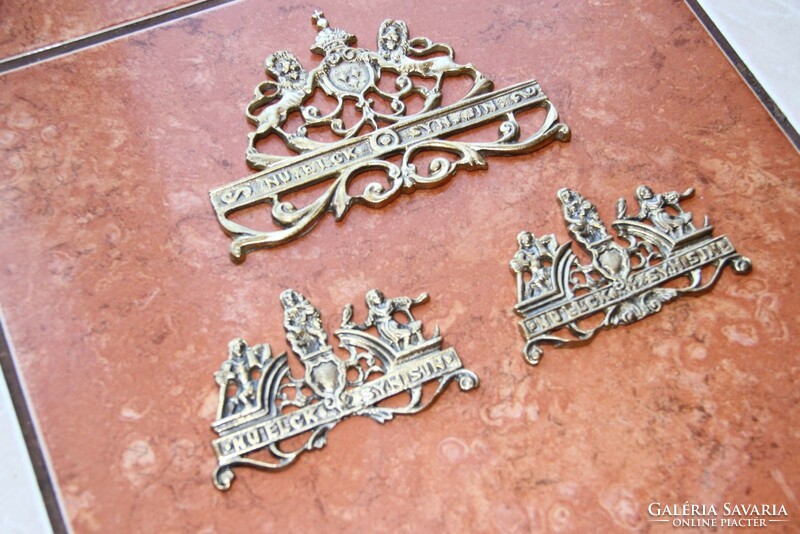 Copper decorations for furniture and wall clocks 3 pcs.