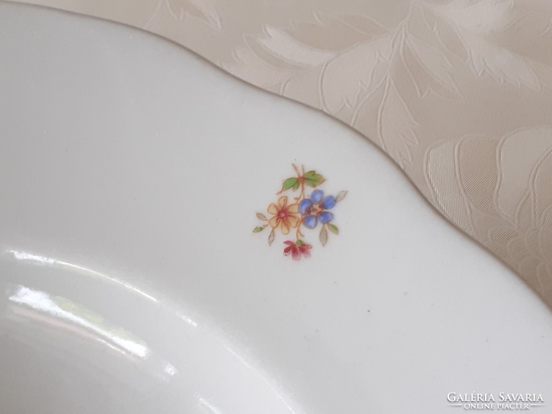 Old Zsolnay porcelain deep plate with flowers 2 pieces