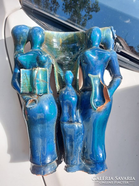 Ceramic sculpture ensemble, in the condition shown in the pictures, 32x49x15 cm, approx. 8 Kg