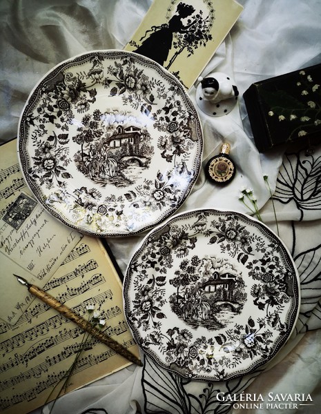 Ironstone tableware romantic black and white patterned plate