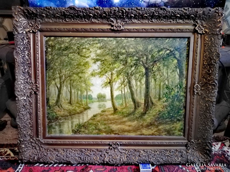Antique painting in a Brussels frame, 94 x 76 cm