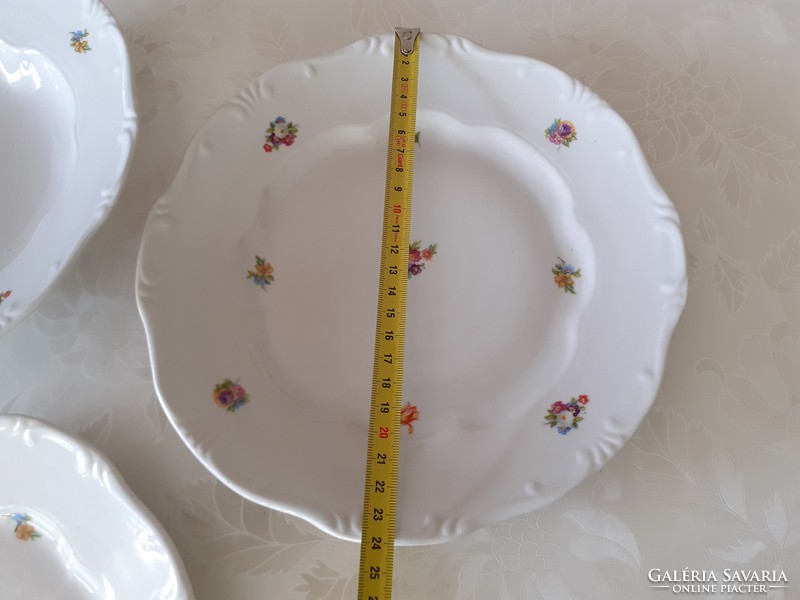 Old Zsolnay porcelain floral baroque plate 3 pcs
