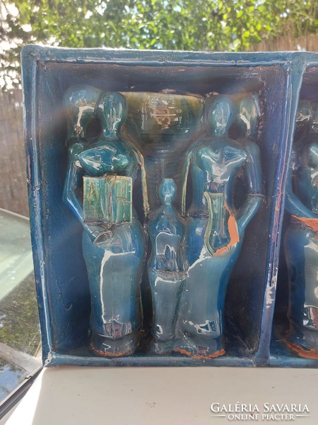 Ceramic sculpture ensemble, in the condition shown in the pictures, 32x49x15 cm, approx. 8 Kg