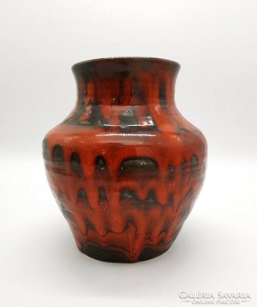 Retro váza, kaspó, jelzett NAGY, 19 cm