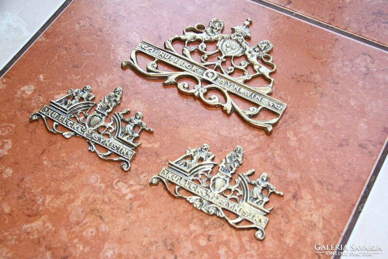Copper decorations for furniture and wall clocks 3 pcs.