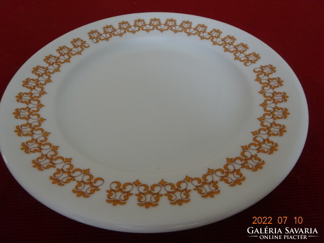 Alföldi porcelain small plate, brown with a folk motif. He has! Jokai.
