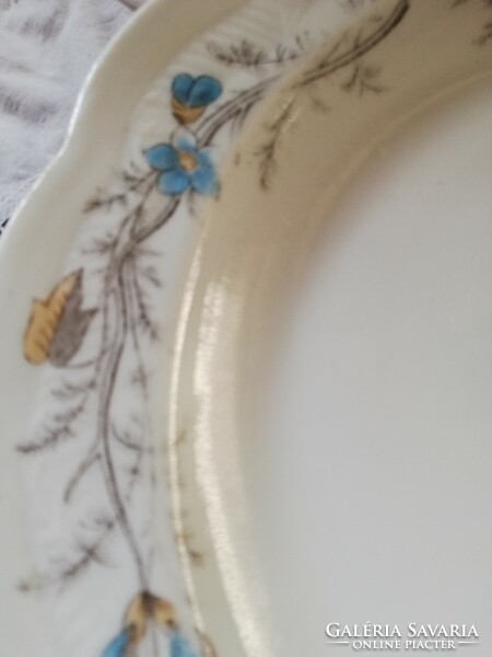 Eladó szecessziós porcelán kék virágos Austria hatalmas kínáló tál!