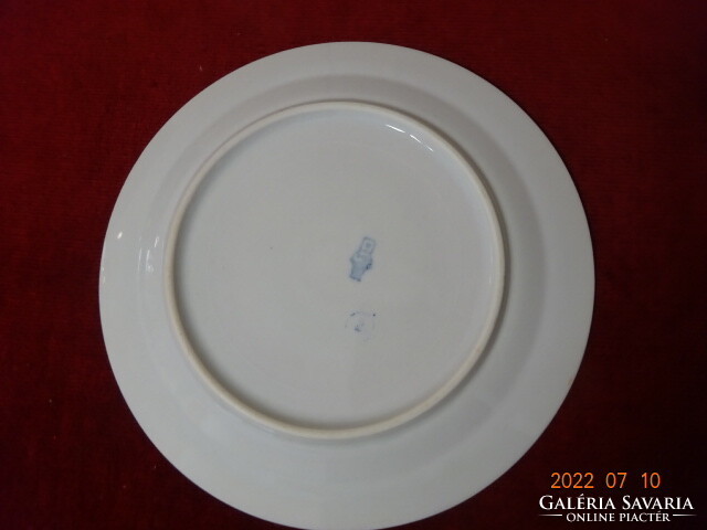 Zsolnay porcelain small plate, antique, yellow edge. He has! Jokai.