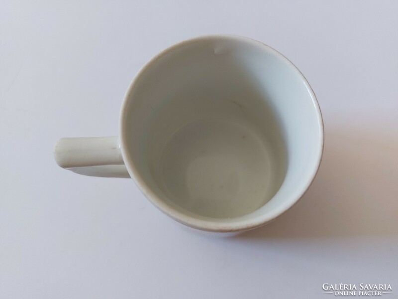Régi Zsolnay porcelán kis mese bögre mesemintás kávés csésze húsvéti nyuszis nyúl mintás