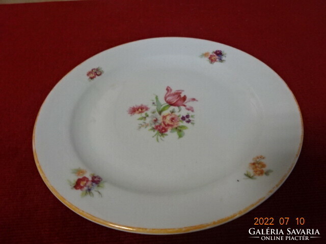 Zsolnay porcelain small plate, antique, yellow edge. He has! Jokai.