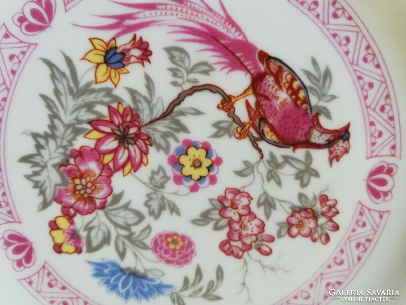 5 old German porcelain peacock and flower cake plates for sale!