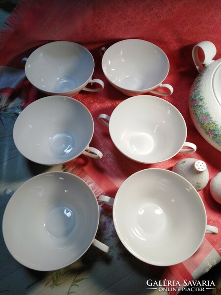 Rosenthal, beautiful porcelain cream soup serving set, 16 pieces for 6 people