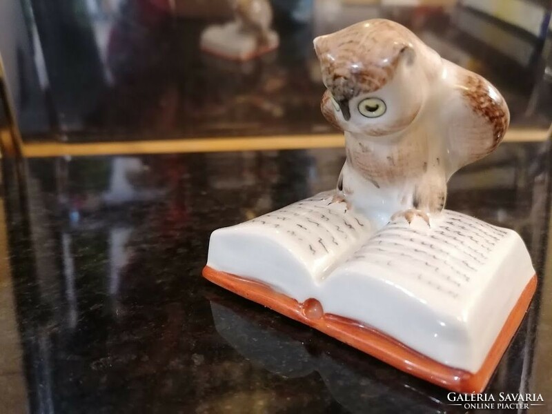 Owl sitting on a Drasche book