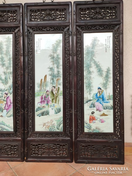 Huge Chinese porcelain picture set.