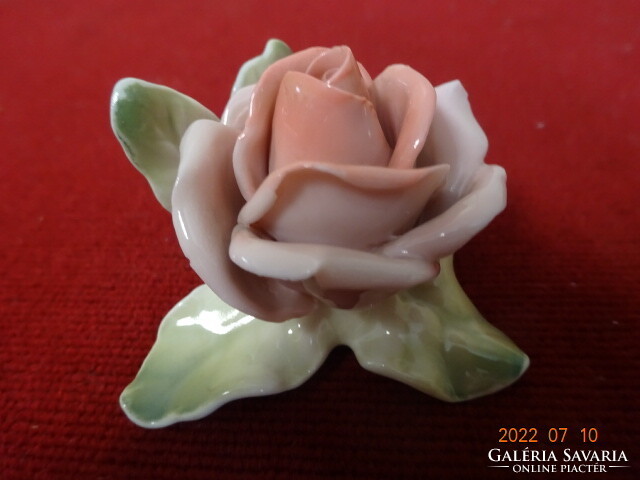 ENS német porcelán rózsa figura, hossza 7 cm. Vanneki! Jókai.
