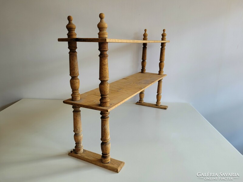 Vintage old folk wooden furniture chest of drawers cupboard serving top wooden shelf 97.5 cm