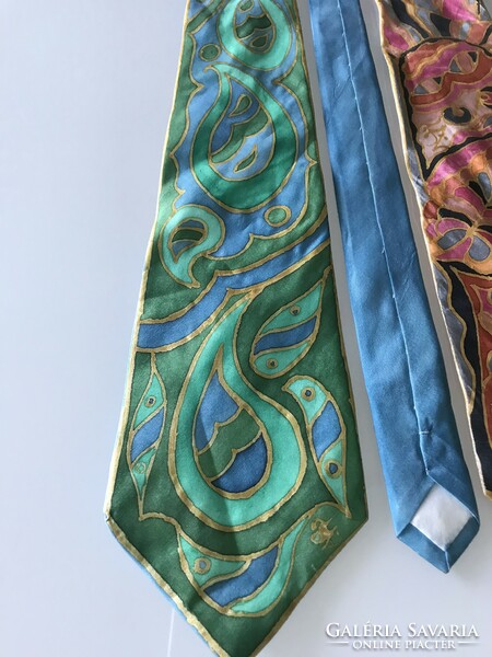 Kézzel festett selyem nyakkendők