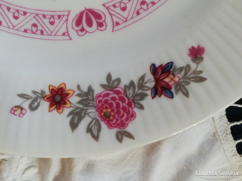 5 old German porcelain peacock and flower cake plates for sale!