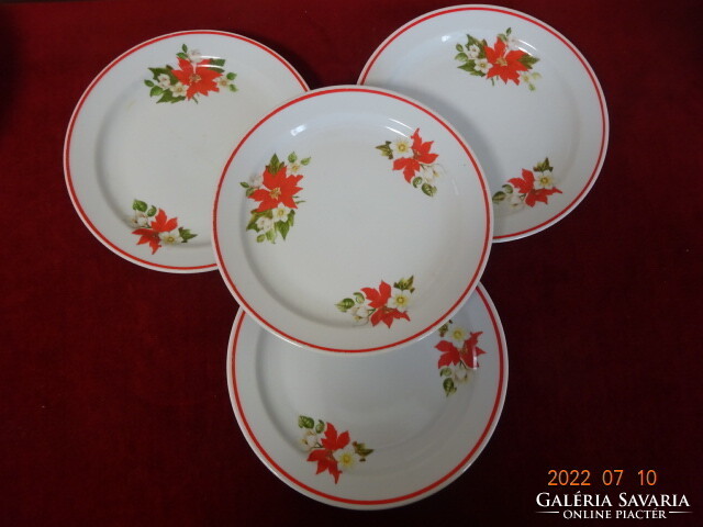 Zsolnay porcelain small plate with poinsettia. He has! Jokai.