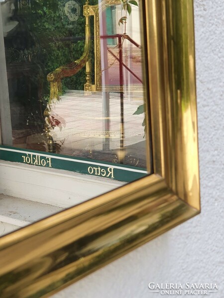 Antique copper framed mirror