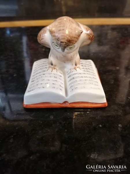 Owl sitting on a Drasche book