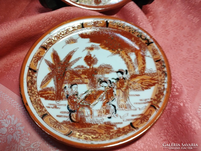 Antik japán porcelán csészealj, kézzel festett, 2 darab