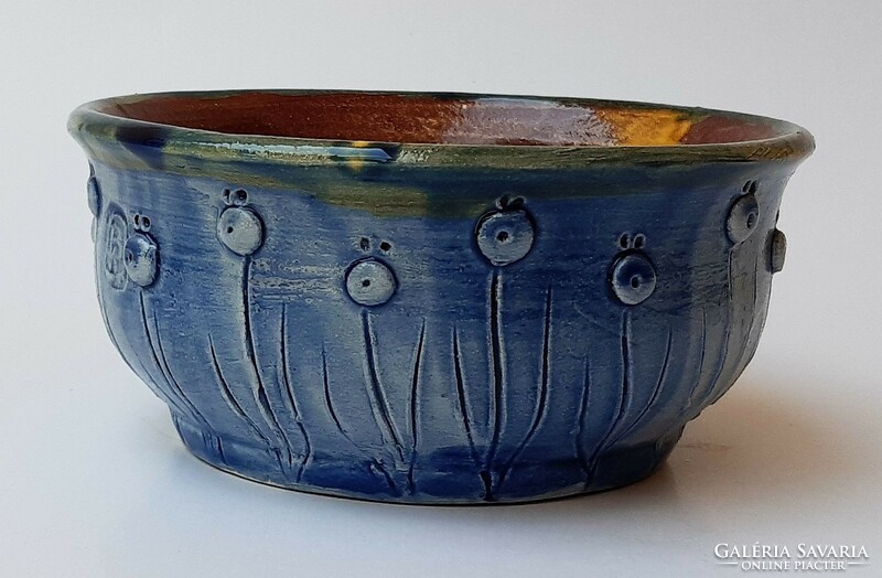 Blue bowl with two-tone inner glaze - Bacco ceramics