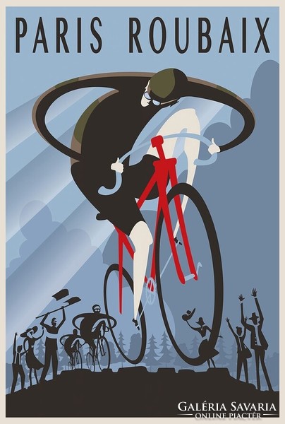French bicycle bicycle race Paris retro poster reprint