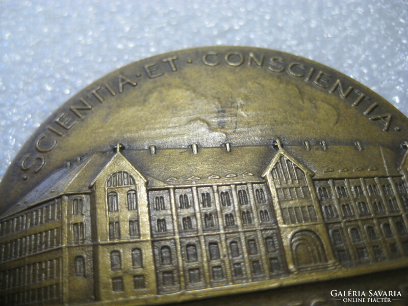- Pécs, Szent Mór College 1929 - 1939 commemorative plaque made of bronze, 51 mm rare!!