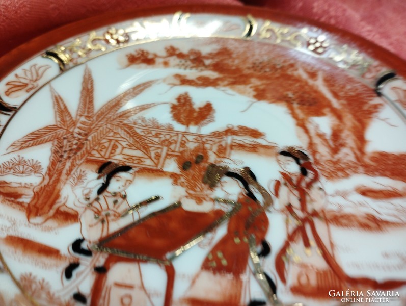 Antik japán porcelán csészealj, kézzel festett, 2 darab
