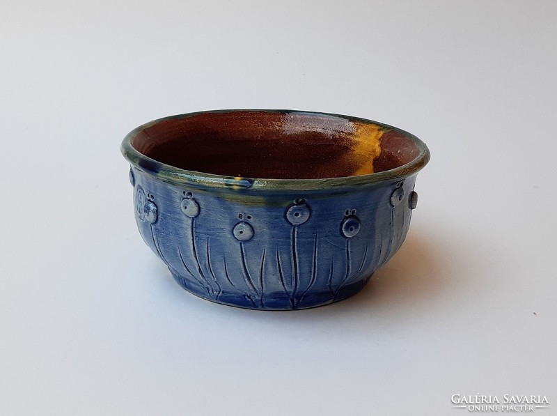 Blue bowl with two-tone inner glaze - Bacco ceramics