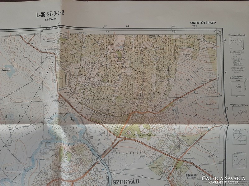 Educational map of Szegvár from 1960