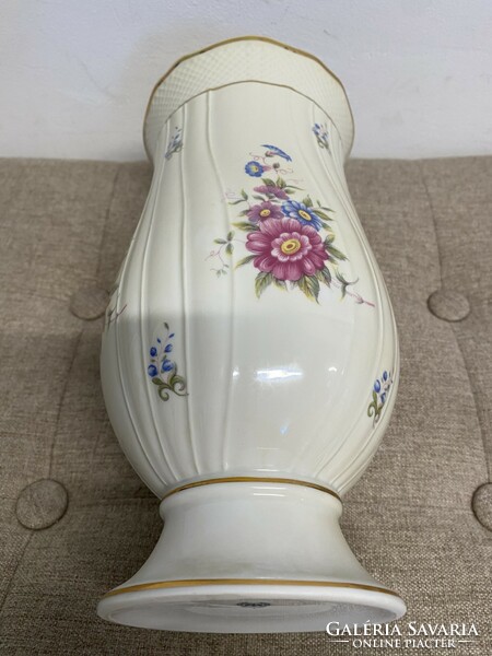 Hollóhàzi Nagy Virágmintás Porcelán Váza A21