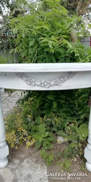 Provence, vintage antique console table with carved flowers