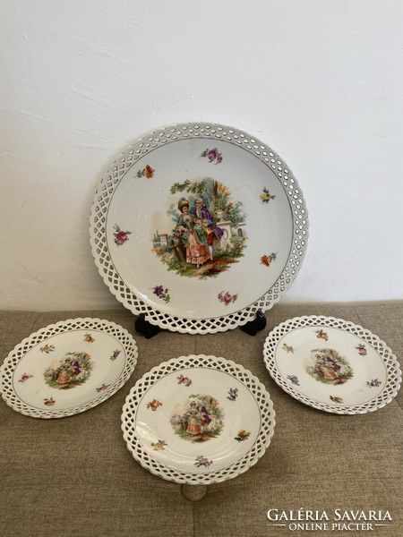 Schumann Bavarian porcelain scene cake bowls a21