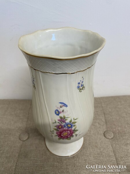 Hollóházi large flower pattern porcelain vase a21