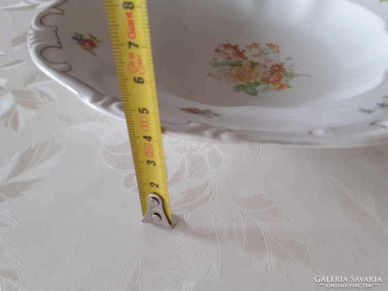 Régi Zsolnay porcelán virágos barokk mély tányér