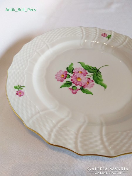 Herend 27.5 cm large serving bowl with pink flower pattern
