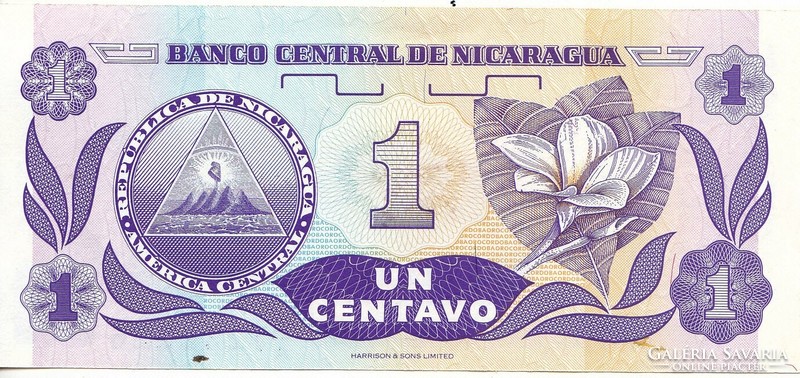 Nicaragua 1 centavo 1991 UNC