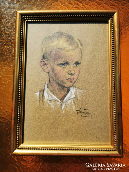 Austrian boy, pastel portrait