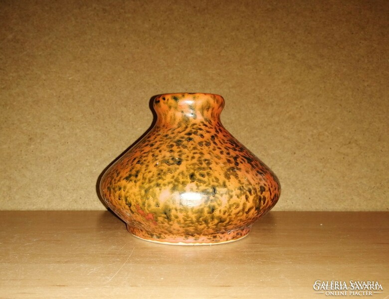 Tófej iparművész kerámia váza 10 cm magas (19/d)