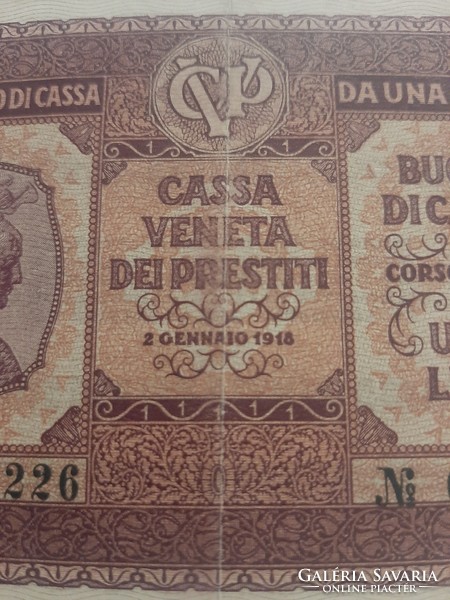1 olasz líra,  lire  1918 Olaszország  Velence